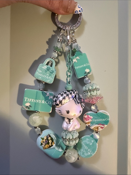 No Brand Accessories - Handmade Designer Inspired Mint Aqua Multi-Charm Keyring/Phone/Bag Charm